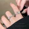 Anillo Abierto de Mariposa Micro-incrustado de Lujo Ligero Estilo Frío Combinable Anillo de Alta Gama Joyería de Anillo Simple de Moda para Mujer