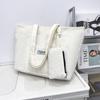 Nueva Tendencia Primavera/Verano 2026 Bolso de Hombro de Pana de Gran Capacidad Bolso Tote Fresco Estilo Japonés Color Sólido Pana Bolso Grande para Mujer
