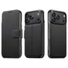 Funda para Teléfono con Tapa abatible e Inserción de Tarjeta, Magnética Dos en Uno, Soporte de Carga Inalámbrica, Funda de Cuero, Adecuada para Iphone18Promax