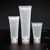 Botellas Rellenables de Viaje para Cosméticos, Limpiador Facial, Loción, Crema Facial, Tapa de Giro Botella Exprimidora, Tubo Suave Translúcido Mate, Botella de Plástico
