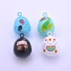 Estilo japonés y viento atraen bendición multicolor división Yin y Yang Dharma agua piano Campana DIY decoración de joyería campana de cobre completamente cerrada lingote
