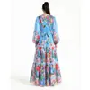 Ropa de mujer para comercio exterior transfronterizo europeo y americano AliExpress Vestido elegante TK entallador con estampado floral y cuello en V