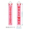 Amazon Transfronterizo Día de San Valentín Pareja Feliz Corazón Decoración Arreglo Porche Puerta Decoración Pancarta Tela de Fondo