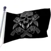 Bandera pirata de calavera y tibias cruzadas de Halloween con cóndor, bisonte, lobo, motivos náuticos poliéster 100D doble cara
