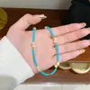 Moda Vintage Simple Exquisito Combinable Uso en Capas Collar de Perlas de Agua Dulce Turquesa con Cuentas Cadena para Clavícula de Lujo Ligero Alta Gama