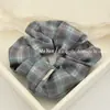 Goma para el pelo de tela a cuadros simple estilo coreano, Lazo elegante vintage para coleta, Cuerda para el pelo a cuadros estilo universitario, Accesorio para el pelo