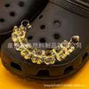 Zuecos de estilo lujoso transfronterizos, con pedrería brillante, adornos de flor de perla y cadena en forma de corazón, accesorios de hebilla de metal desmontables para zapatos