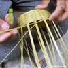 Tiras de bambú tiras de cuero de dos capas tiras finas de bambú tiras de bambú tiras de seda materiales de bambú hechos a mano decoración de boda DIY lámpara de pez jardín de infantes