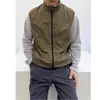 2025 Nuevo Chaleco Funcional Cortavientos de Verano para Exteriores para Hombre Color Verde Militar con Cuello Alto Chaleco Deportivo para Montañismo