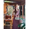 Vestido de Moda con Lunares Florales Estilo Retro Francés Hong Kong para Mujer Verano Nuevo Revela Cintura Espalda Delgado Falda Larga