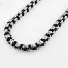 Colar de pérola quadrado preto retrô da moda personalidade corrente quadrada de pérola de aço inoxidável 4,0 mm corrente única corrente de combinação atacado