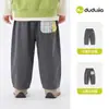 Roupas Infantis Dudu Calças para Meninos Coleção Primavera 100% Algodão Puro Calças Casuais Infantis 2026 Primavera Novas Calças Longas para Meninas