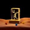 Venta al por mayor transfronteriza Harden 3d grabado láser tridimensional cubo de cristal luminoso luz nocturna adornos venta al por mayor