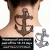 Pegatinas de Tatuaje Herbales de Ancla Cruzada Impermeables de Larga Duración 7~15 Días Hombres y Mujeres Estilo Náutico Tatuaje Tradicional Brazo y Pierna