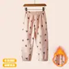 Pantalones de casa para niños Invierno Forro polar Pantalones de pijama para niños Pequeños Pantalones cálidos Niñas Bebé Franela Engrosados Pantalones largos