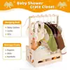 Cesta Multifuncional de Madera para Ropa y Juguetes del Bebé en Casa, Perchero Simple, Estante de Almacenamiento para Muñecas y Artículos Varios