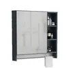 Gabinete de banheiro em alumínio espacial e combinação de gabinete com espelho, caixa de armazenamento separada para lavabo, espelho de armazenamento de parede para banheiro
