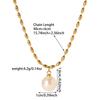 Cadena para Clavícula Huanhai Primavera y Verano Acero Inoxidable Chapado en Oro de 18K Collar de Perlas de Imitación Cadena de Acero de Titanio Transfronterizo