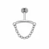 Pendientes de acero inoxidable de gran venta transfronteriza, ear cuffs de cadena curva con borlas, pendientes personalizados para mujer al por mayor