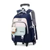 Mochila con Carrito Escolar para Niños Niña de Primaria Seis Ruedas Trepa Edificios Grado 2-6 5 Gran Capacidad Doble Propósito Impermeable y Reducción de Peso 12