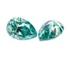 Piedra Suelta de Moissanita Azul-Verde en Forma de Gota, Moissanita Azul-Verde Irregular en Forma de Pera para Incrustaciones, Accesorios de Gemas al por Mayor