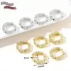Chapado en Cobre Oro Real Microincrustado con Diamantes con Espaciadores Cortados de Circonio Cuentas de Agujero Grande Pulsera Collar Cadena para Teléfono Móvil Cuentas Sueltas para Manualidades