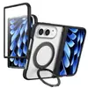 Adequado para iPhone 18 Duo, Capa de Celular com Suporte Magnético Rotativo 360 Graus, Dobrável, Fosca, Transparente, Sensação Similar à Pele