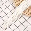 Cordón blanco para capucha de 5 mm, cordón para pantalones casuales, cordón de ropa negro de plástico moderno con punta, en stock