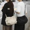 Bolsa de nailon estilo japonés para mujer, artística, casual, de gran capacidad, bandolera, estilo moderno y relajado, estilo coreano, color sólido, bolsa de hombro