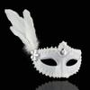 Baile de Promoción de Halloween Vacaciones Vestido de Actuación Accesorios para Disfraz Venecia Máscara Blanca de Princesa Máscara para Ojos Máscara de Plumas