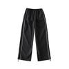 Pantalones rectos holgados con correa a los lados, pantalones tobilleros con cordón, retro, cintura elástica, casuales, deportivos, de secado rápido para mujer