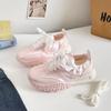 Me encantan los zapatos de papá de suela gruesa con doble cordón, versión coreana, cordón de cinta para aumentar la altura, dexun shoes 2025, zapatos blancos transpirables A6003