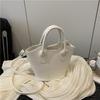 2025 Nueva Moda Color Puro Puntada de Indentación Casual Simple Gran Capacidad Bolso de Hombro Cruzado Bolso de Mano Bolso Cubo
