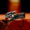 Guerrero de Acero Nuevo Anillo Casual de Acero Inoxidable con Ala Venta al por Mayor Anillo Retro Vikingo de Acero de Titanio Europeo y Americano