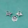 Anillo Doble Vintage de Plata de Ley 925 Colgante de Flor de Hibisco Cuerda Trenzada Hecha a Mano con Cuentas Accesorios de Joyería de Plata DIY Broche Accesorios para Pendientes