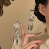 Nuevo pasador de flor con borla de perlas estilo chino para mujer, pinza lateral, accesorio para el cabello estilo antiguo Hanfu, accesorio para fotos
