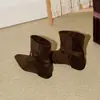 Botines Delgados de Hebilla Simple Estilo Coreano para Mujer Punta Fina Aumentadores de Altura Otoño/Invierno 2026 Nueva Tendencia Botas de Moda de Gamuza