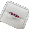 Anillo de Rubí Natural Transfronterizo de Amazon Plata S925 Piedra Principal 3*3 Joyería de Lujo Venta Directa de Fábrica