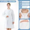 Jaleco branco, de manga longa, para estudantes, médicos, equipe médica masculina, enfermeiros, jaleco branco de inverno