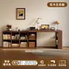 Escritorio Doble de Madera Maciza Mesa de Estudio para Adultos en Casa Mesa Larga para Dormitorio Armario de Almacenamiento Mesa de Ordenador Retráctil Integrada