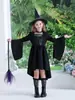 Disfraz infantil de Halloween, atuendo de actuación, disfraz de bruja para niña, disfraz de bruja a juego para padres e hijos, bruja con escoba, vestido de elfo del bosque, disfraz de bruja