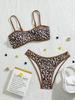 2026 Nuevo Popular Bikini de Triángulo Estampado con Atar Traje de Baño de Dos Piezas Ropa de Baño Ins Europea y Americana Fuente Termal