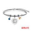 Pulsera Europea y Americana transfronteriza hueso de serpiente día del maestro acero inoxidable diamante azul conmemorativa regalo de vacaciones grabado pulsera de acero de titanio al por mayor