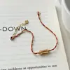 Pulsera de Cuerda Roja con Dijes de Noble 925 Plata de Ley para Mujer, Tejido a Mano Simple Diseño Estilo Chino Nuevo Joyería B6549