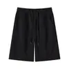 Pantalones Deportivos Casuales de Verano para Hombre, Sueltos, Peso Pesado, con Cordón de Cuerda de Color Natural, Marca de Moda, de Longitud Media