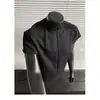 2026 Verano Nuevo Diseño Minimalista Estilo Americano Peso Pesado Deportivo Hombro Normal Versátil Corte Ajustado Manga Corta Camiseta Camiseta Elegante