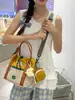 Bolsa Pequeña Linda Retro de Color Contrastante para Mujer Diseño de Nicho Casual para Viajes Diarios Bolso de Hombro Cruzado para Salir Bolso de Mano Ligero