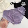 Pino Rosa ~ Nuevas Bragas Francesas Sexys de Encaje con Abertura Alta Deseo Puro Algodón Puro en la Entrepierna Calzones para Mujer
