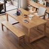 Escritorio Largo para Sala de Estar Madera Maciza Mesa de Tablero Largo Grande Escritorio Doméstico Banco de Trabajo Estudio Mesa de Lectura y Aprendizaje para Padres e Hijos