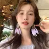 Pendientes Exóticos de Estilo Étnico con Borlas de Plumas Ganchos de Oreja Bohemios Suaves Retro Pendientes de Estilo Vacacional de Yunnan